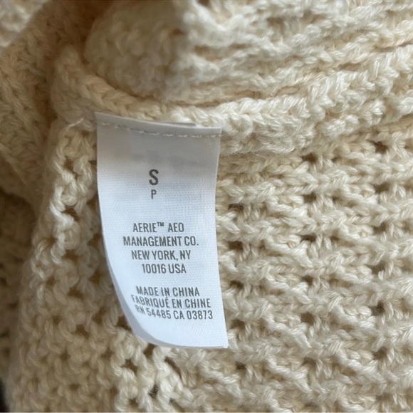 Aerie Crochet Halter Tank Top Babydoll S Crop Boho Festival Cotton Open Knit - Picture 8 of 8